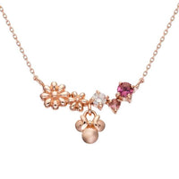 Collar colgante de Minnie Mouse en oro rosa K10