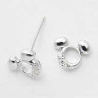 Aros Mickey Mouse en oro blanco K10 y diamantes