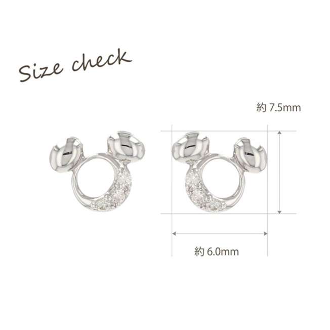 Aros Mickey Mouse en oro blanco K10 y diamantes