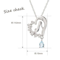 Collar de Cenicienta en oro blanco K10 con diamantes y topacio
