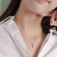 Collar de Cenicienta en oro blanco K10 con diamante