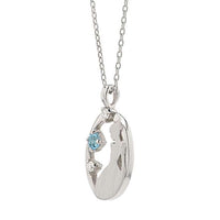 Collar colgante ovalado de Cenicienta en oro blanco 10K