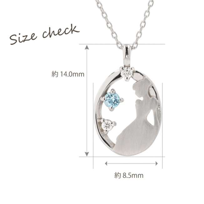 Collar colgante ovalado de Cenicienta en oro blanco 10K
