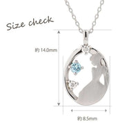 Collar colgante ovalado de Cenicienta en oro blanco 10K