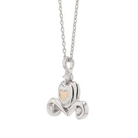 Collar de Cenicienta en oro blanco y rosado K10 con diamante