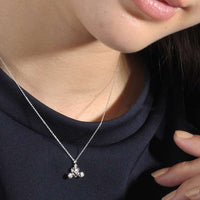 Collar de Cenicienta en oro blanco y rosado K10 con diamante