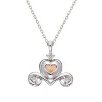 Collar de Cenicienta en oro blanco y rosado K10 con diamante