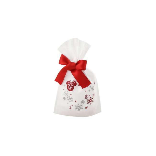Bolsa de regalo navideña blanca de Mickey y Minnie (S)