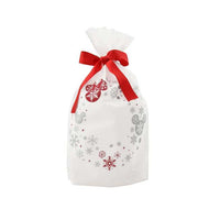 Bolsa de regalo navideña Mickey y Minnie blanca (L)