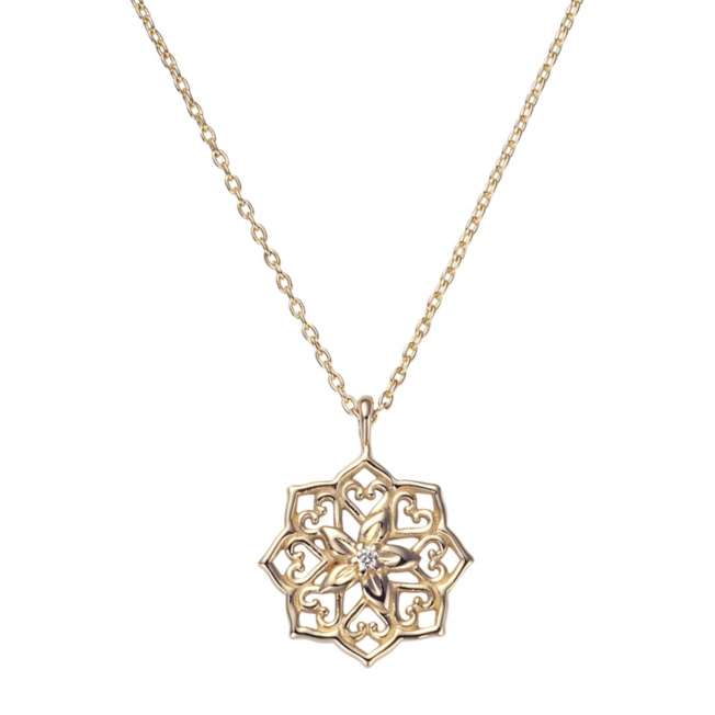 Collar de Jasmine en oro amarillo 10K con diamante