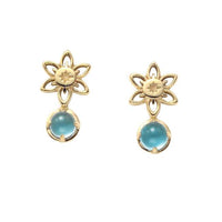 Aros de Jasmine en oro amarillo K10 y topacio