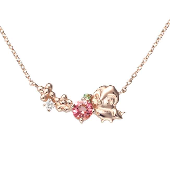 Collar colgante de Blancanieves en oro rosa K10