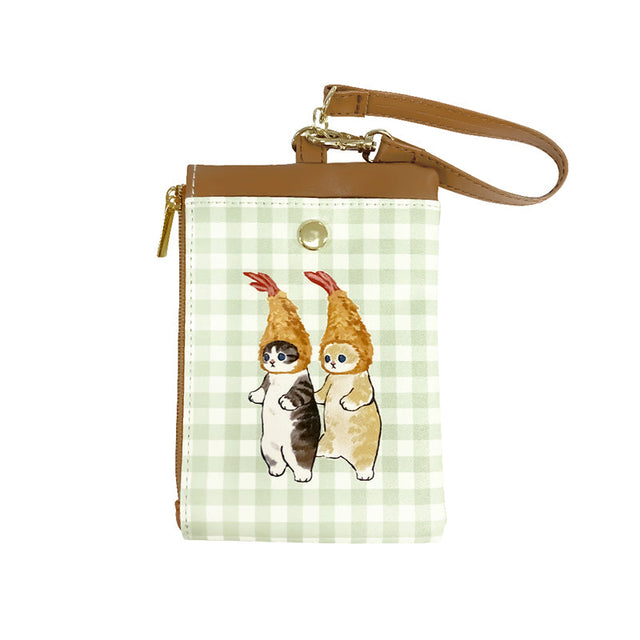Porta tarjetas para pase y llaves Mofusand a cuadros