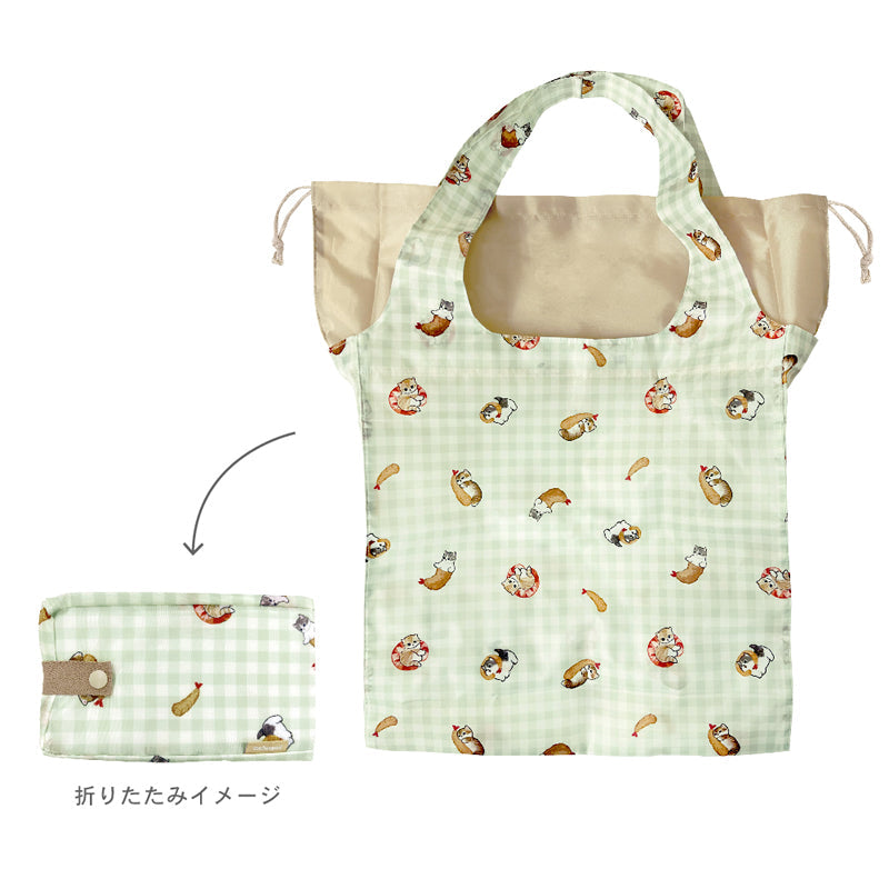 Bolso reutilizable mofusand con base, a cuadros