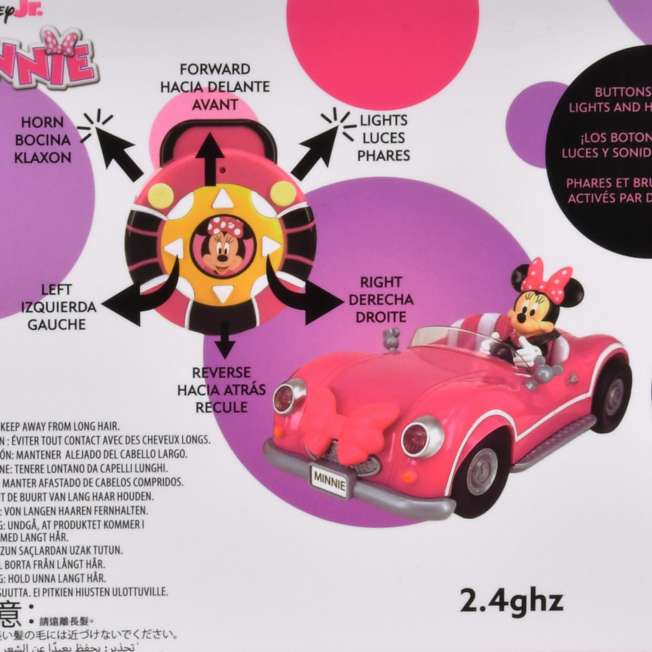 Auto a control remoto de Minnie con luces y sonidos