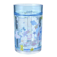Vaso infantil con agua y brillo de Stitch