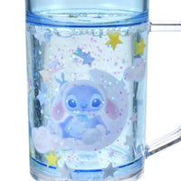 Vaso infantil con agua y brillo de Stitch