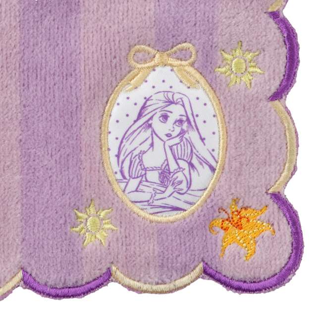 Toalla mini de Rapunzel con rayas y borde festoneado