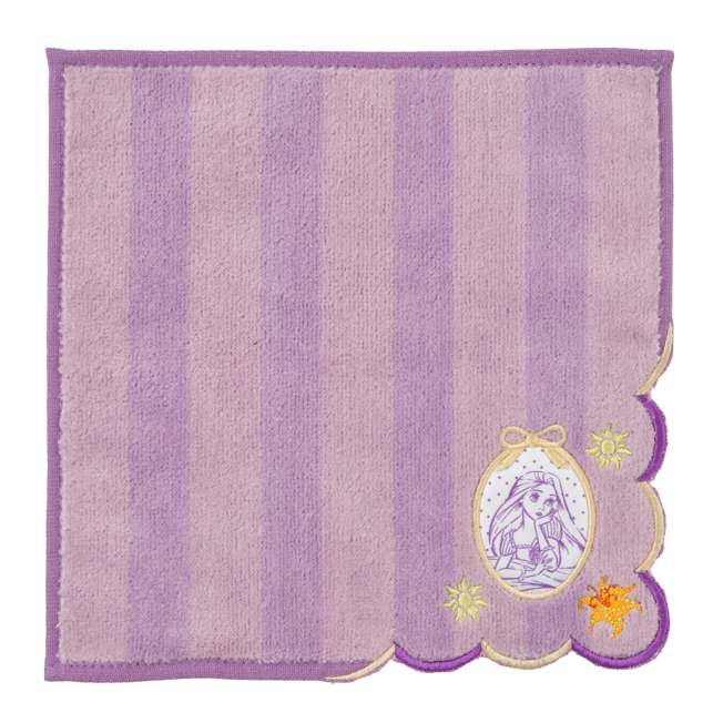 Toalla mini de Rapunzel con rayas y borde festoneado