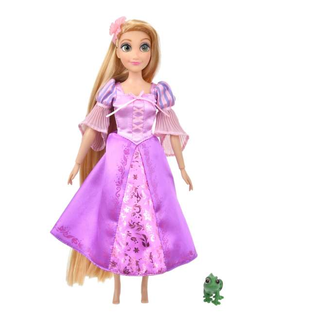 Muñeca clásica de Rapunzel con figura de Pascal