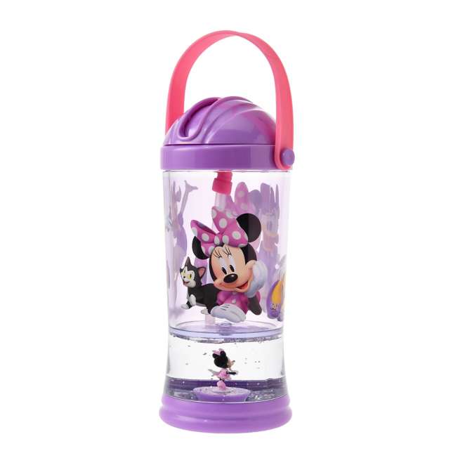 Botella infantil tipo snow globe de Minnie, Daisy y Figaro