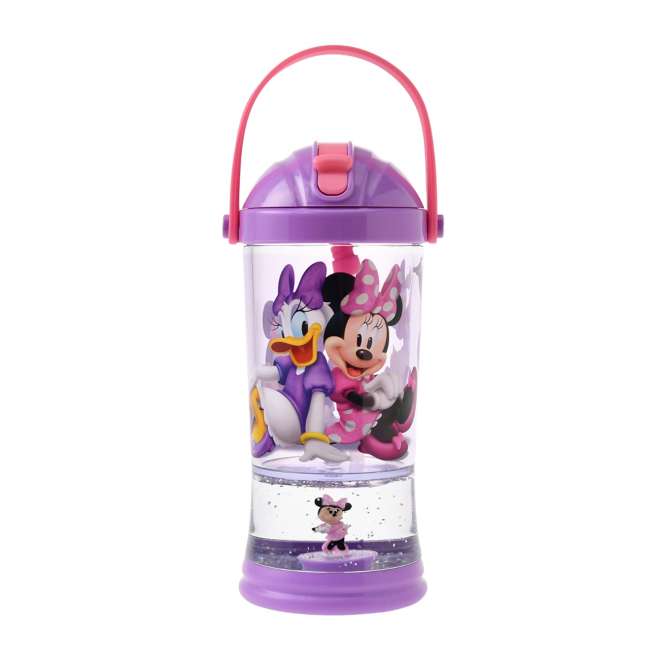 Botella infantil tipo snow globe de Minnie, Daisy y Figaro