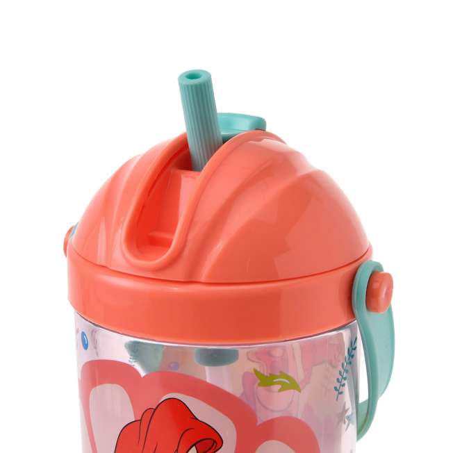 Botella infantil Ariel y Sebastián con base de globo de nieve