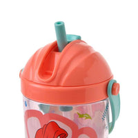 Botella infantil Ariel y Sebastián con base de globo de nieve