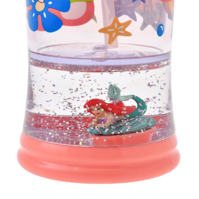 Botella infantil Ariel y Sebastián con base de globo de nieve