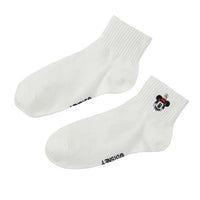 Calcetines cortos acanalados Minnie con bordado blanco