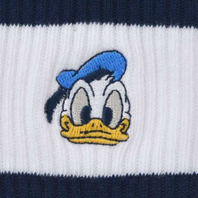 Calcetines acanalados bordados de Donald Duck