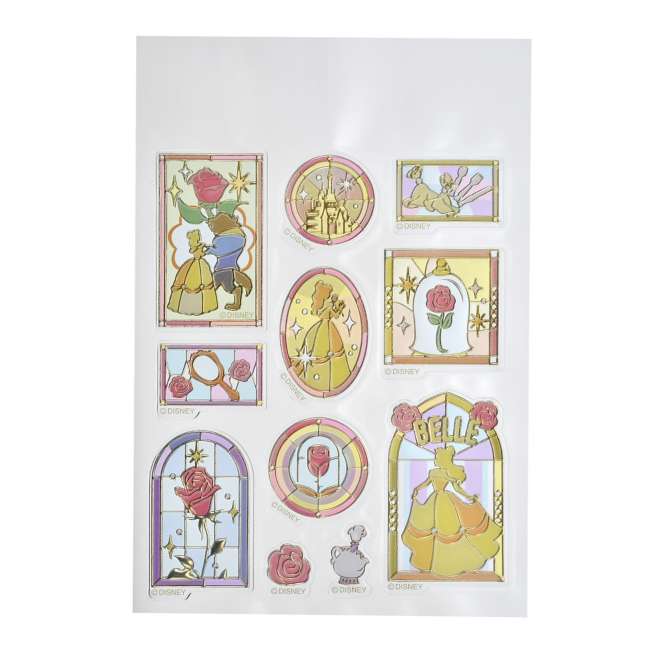 Stickers efecto vitral de La Bella y la Bestia