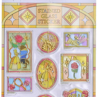 Stickers efecto vitral de La Bella y la Bestia