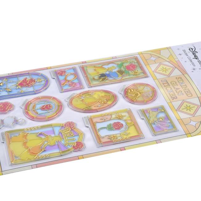 Stickers efecto vitral de La Bella y la Bestia