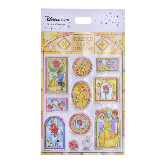 Stickers efecto vitral de La Bella y la Bestia