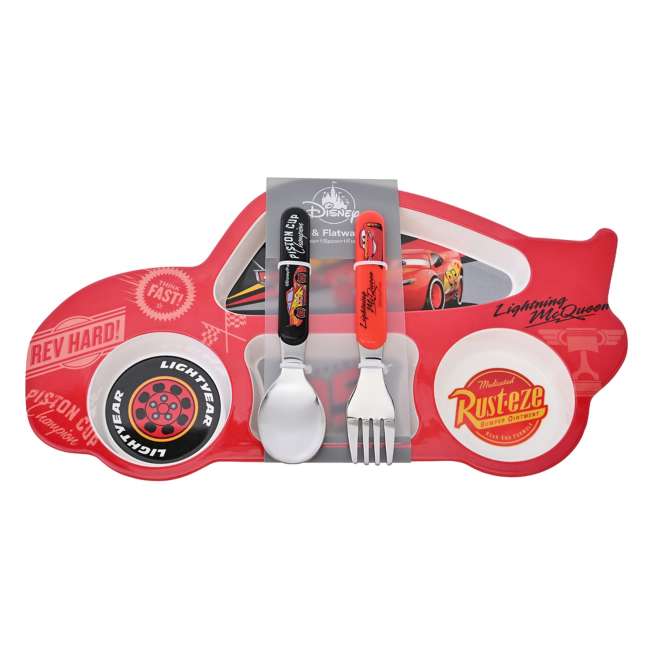 Set infantil de plato y cubiertos de Rayo McQueen