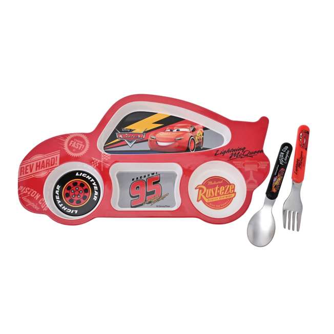 Set infantil de plato y cubiertos de Rayo McQueen