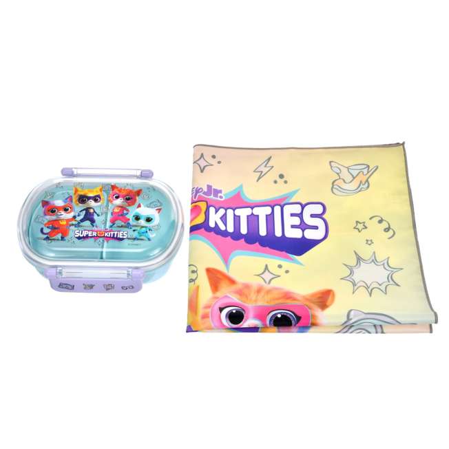 Lonchera infantil SuperKitties con paño para colación