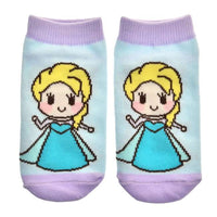 Calcetines infantiles de Elsa celestes, talla 13–18 cm
