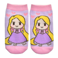 Calcetines tobilleros infantiles Rapunzel morados 13–18