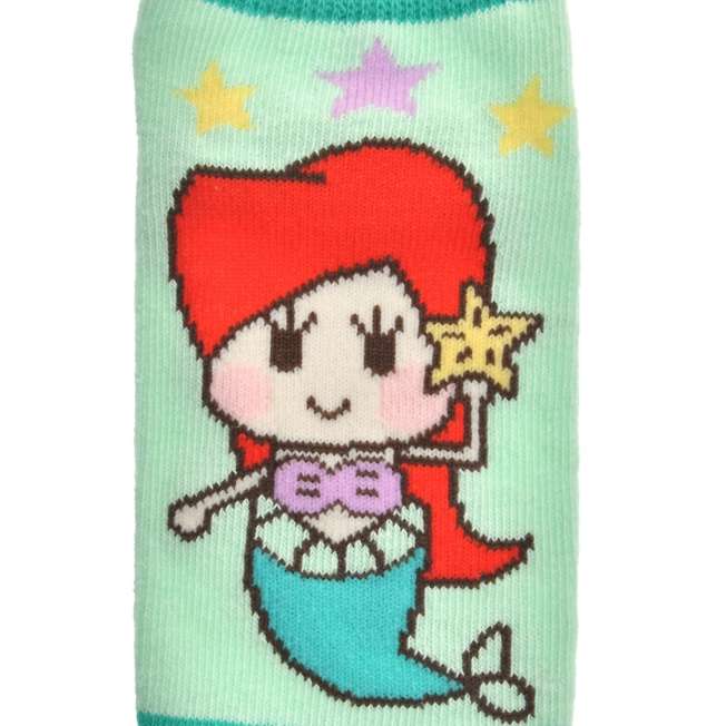 Calcetines infantiles de Ariel verdes, talla 13–18