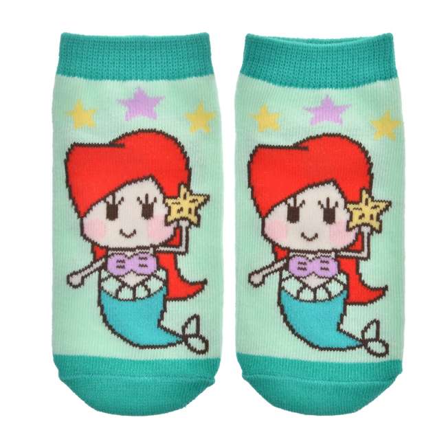 Calcetines infantiles de Ariel verdes, talla 13–18