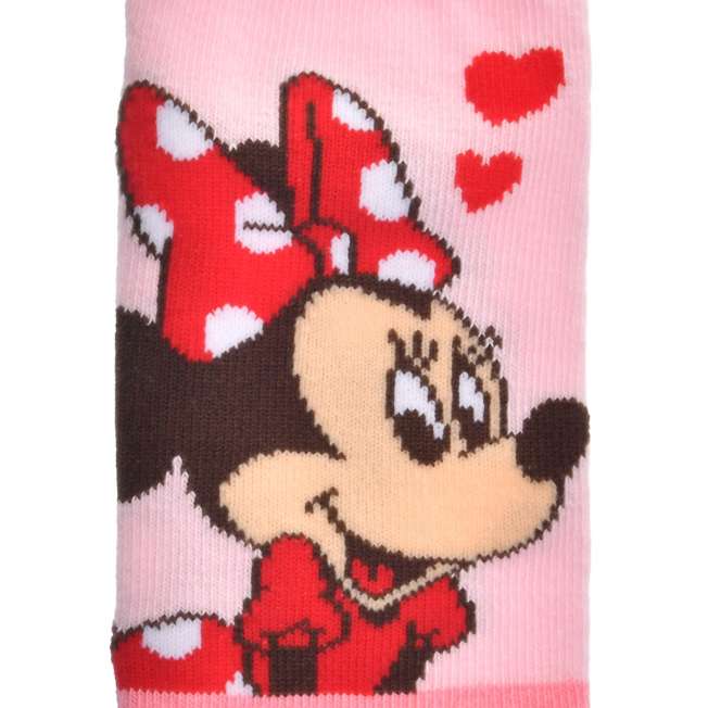 Calcetines tobilleros rosados Minnie para niños, talla 13-18