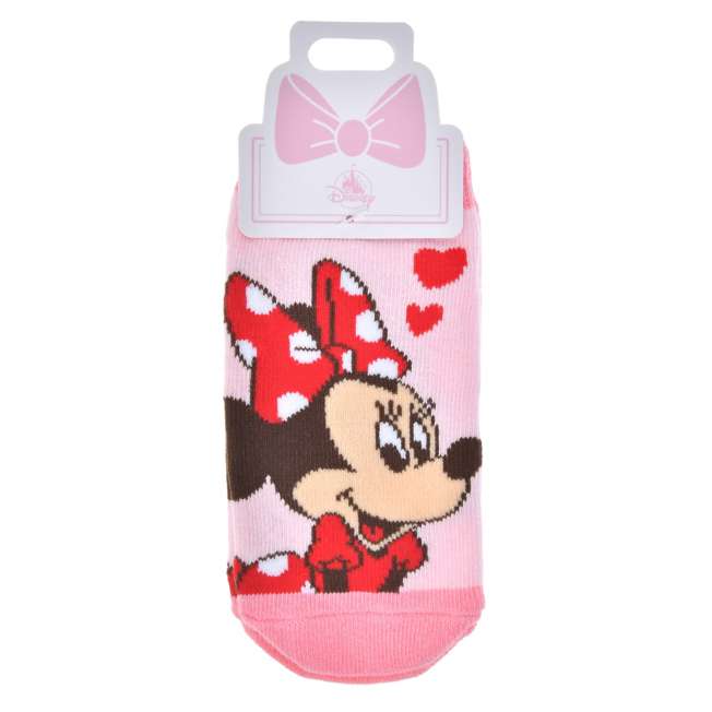 Calcetines tobilleros rosados Minnie para niños, talla 13-18