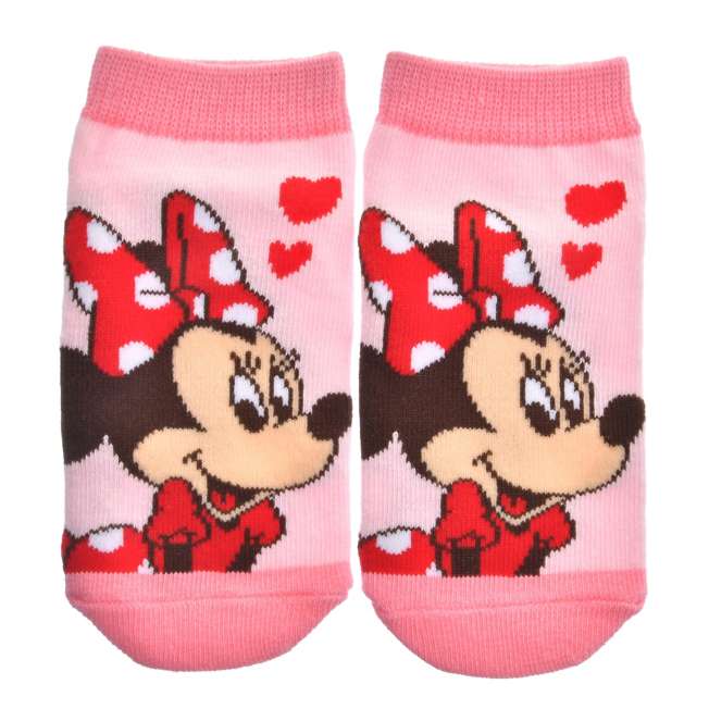 Calcetines tobilleros rosados Minnie para niños, talla 13-18