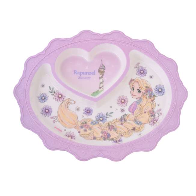 Set de plato infantil con cubiertos de Rapunzel