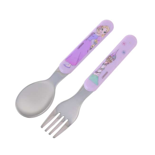 Set de plato infantil con cubiertos de Rapunzel