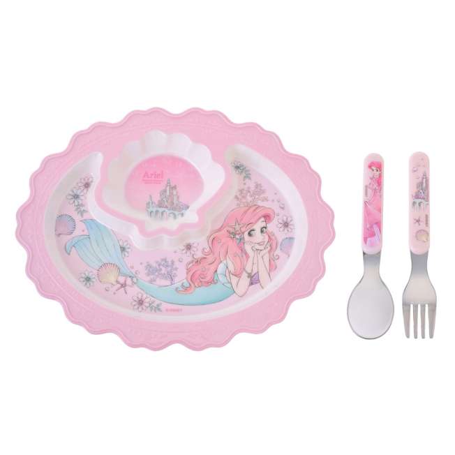 Set infantil de plato y cubiertos de Ariel