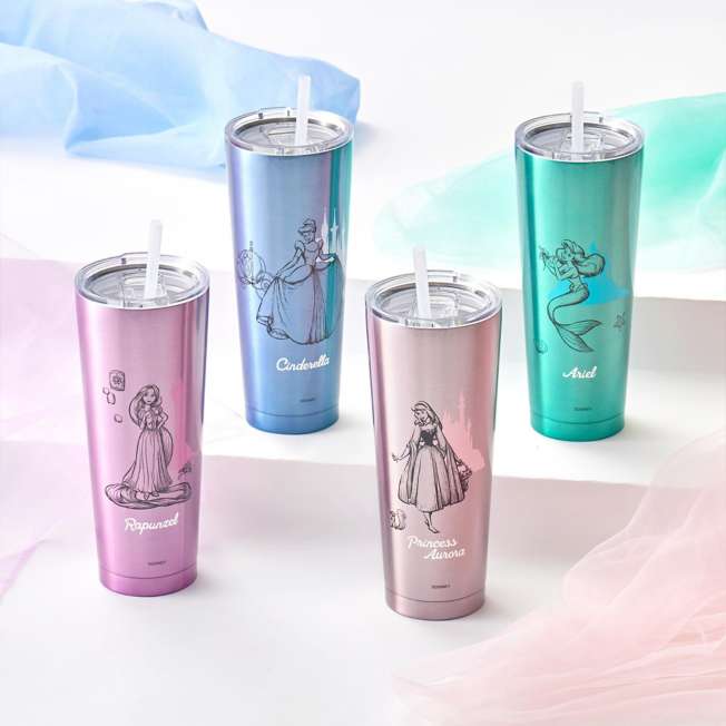 Vaso de acero inoxidable de Cenicienta con bombilla