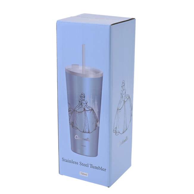 Vaso de acero inoxidable de Cenicienta con bombilla